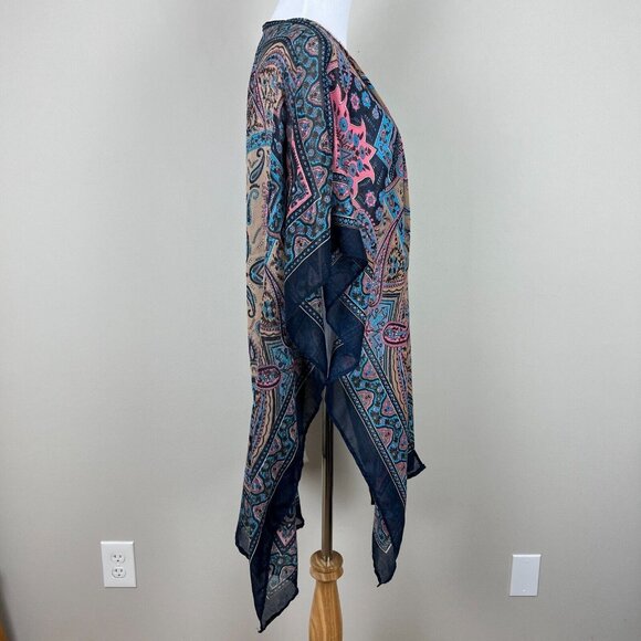 Soft Surroundings Kimono Topper One Size Colorful Floral Paisley Lightweight‎ - Picture 5 of 12